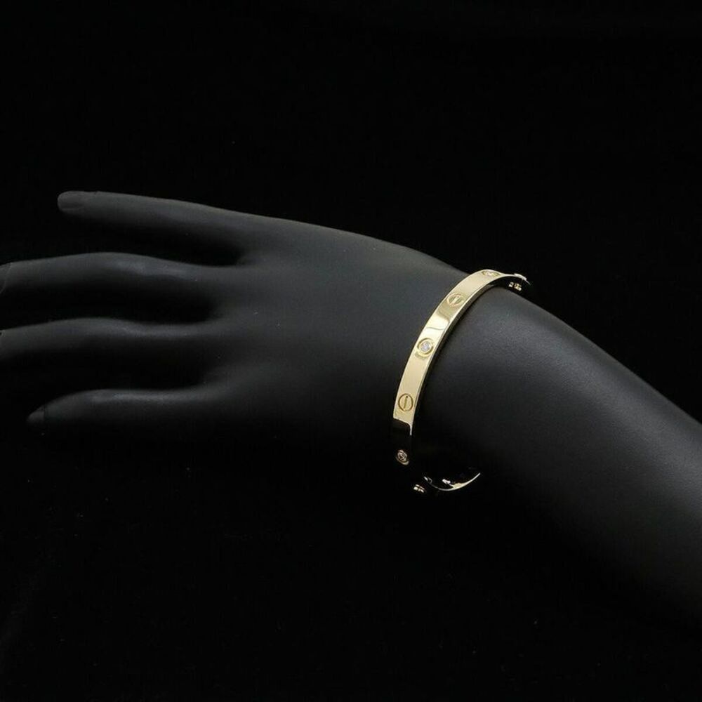 Pre Loved cartier Love Bangle Diamond Accents Women metallic | gold Bracelets - Picture 6 of 7